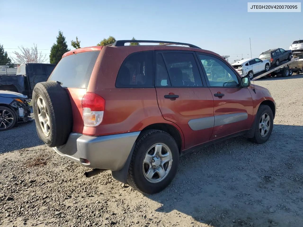 2002 Toyota Rav4 VIN: JTEGH20V420070095 Lot: 74001314