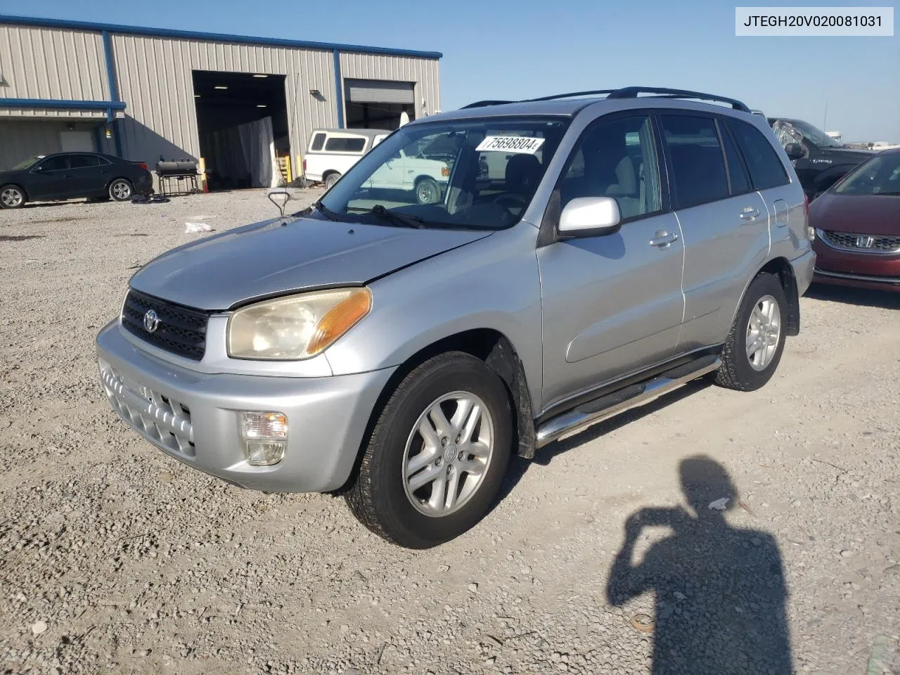 2002 Toyota Rav4 VIN: JTEGH20V020081031 Lot: 75698804