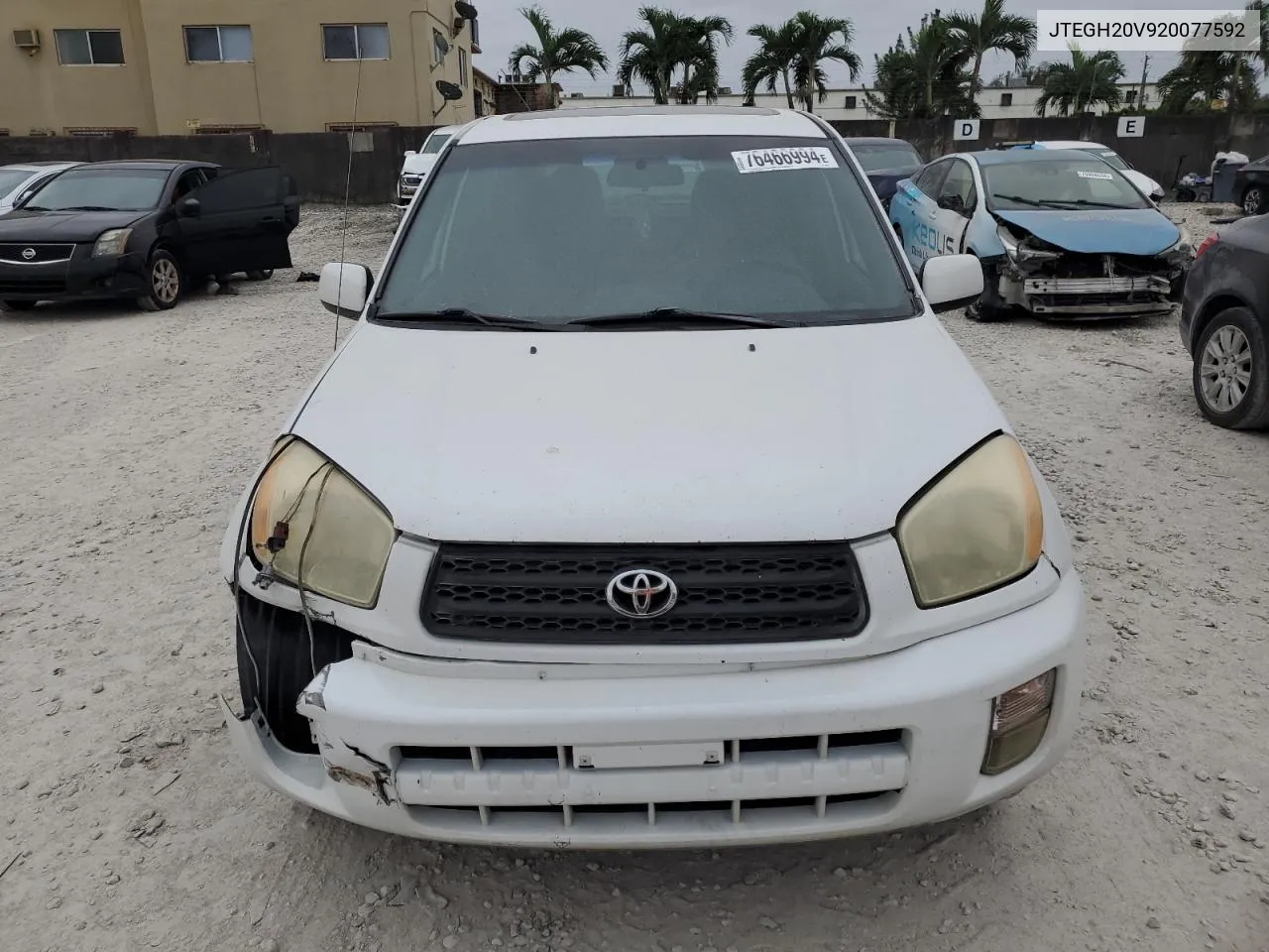 2002 Toyota Rav4 VIN: JTEGH20V920077592 Lot: 76466994