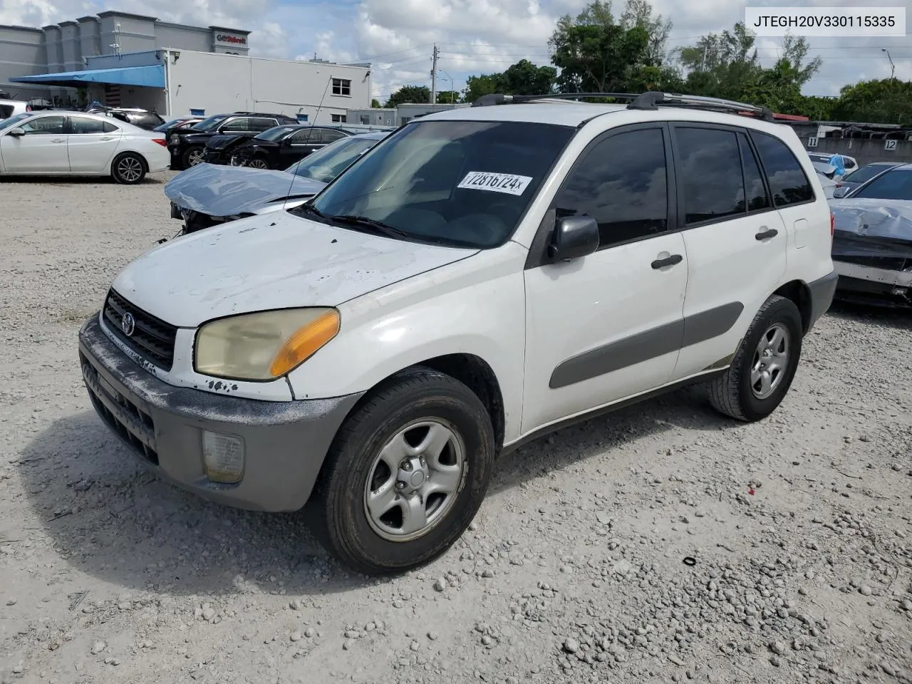 2003 Toyota Rav4 VIN: JTEGH20V330115335 Lot: 72816724