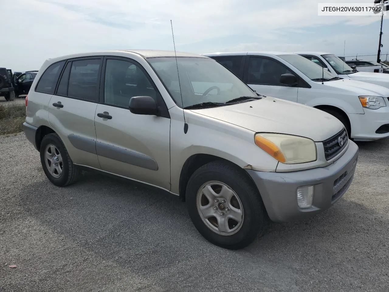 2003 Toyota Rav4 VIN: JTEGH20V630117922 Lot: 76205404