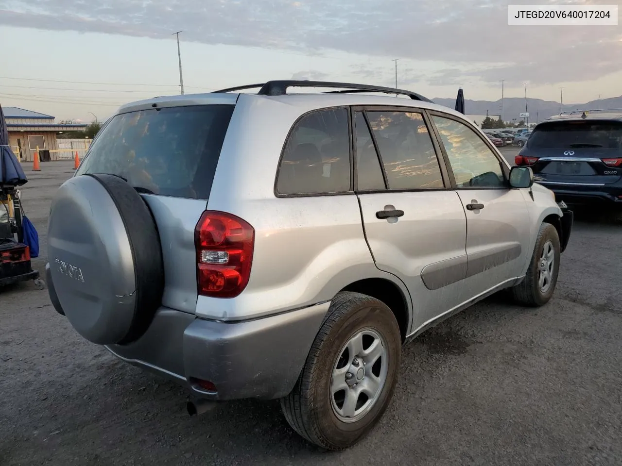 2004 Toyota Rav4 VIN: JTEGD20V640017204 Lot: 63608854