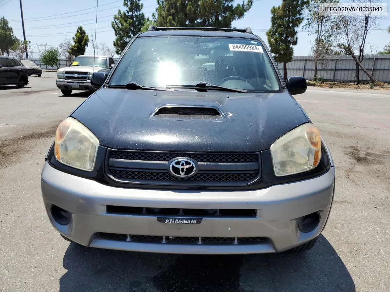 2004 Toyota Rav4 VIN: JTEGD20V640035041 Lot: 64486984