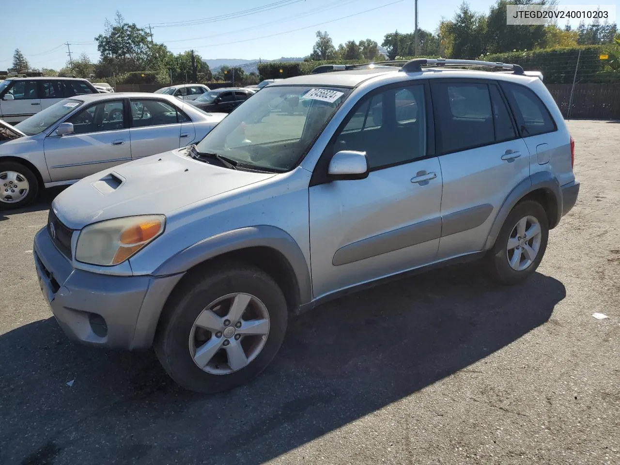 2004 Toyota Rav4 VIN: JTEGD20V240010203 Lot: 72456824