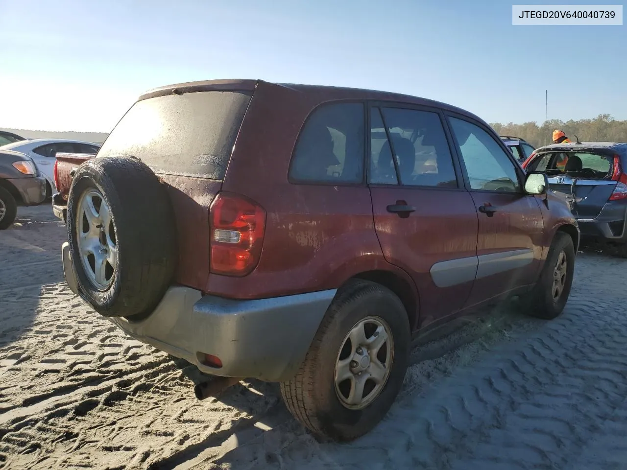 2004 Toyota Rav4 VIN: JTEGD20V640040739 Lot: 76024314