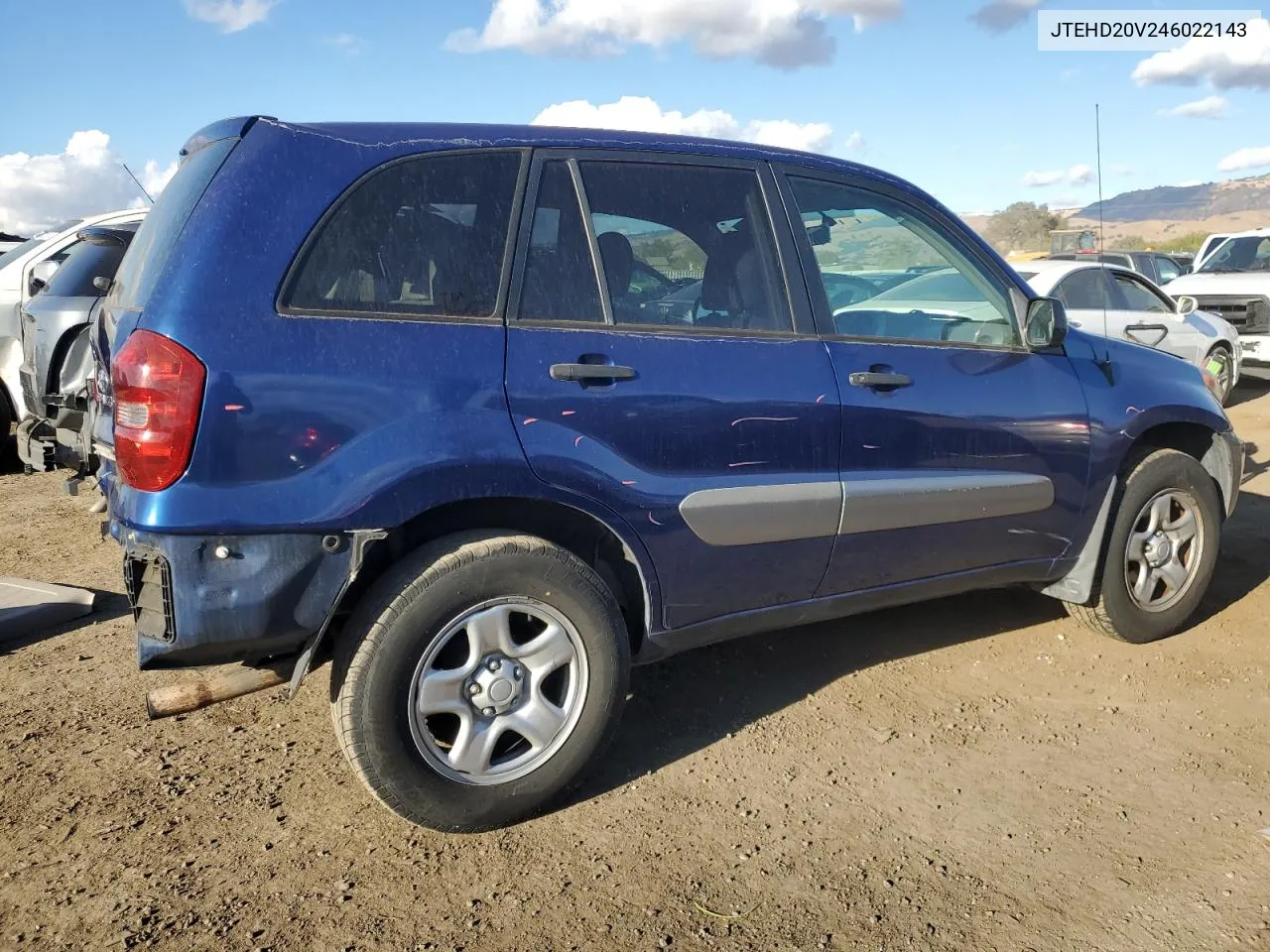 2004 Toyota Rav4 VIN: JTEHD20V246022143 Lot: 77684524