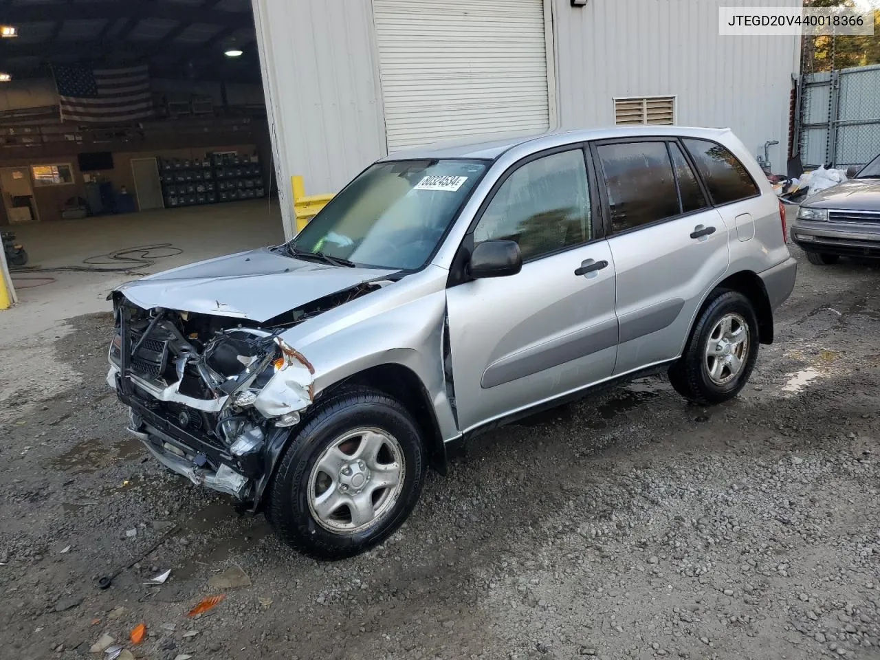 2004 Toyota Rav4 VIN: JTEGD20V440018366 Lot: 80324534