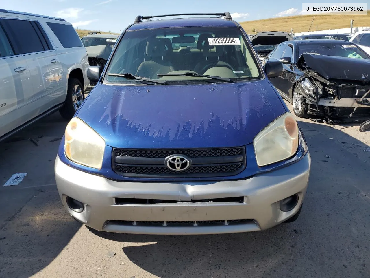 2005 Toyota Rav4 VIN: JTEGD20V750073962 Lot: 70239004