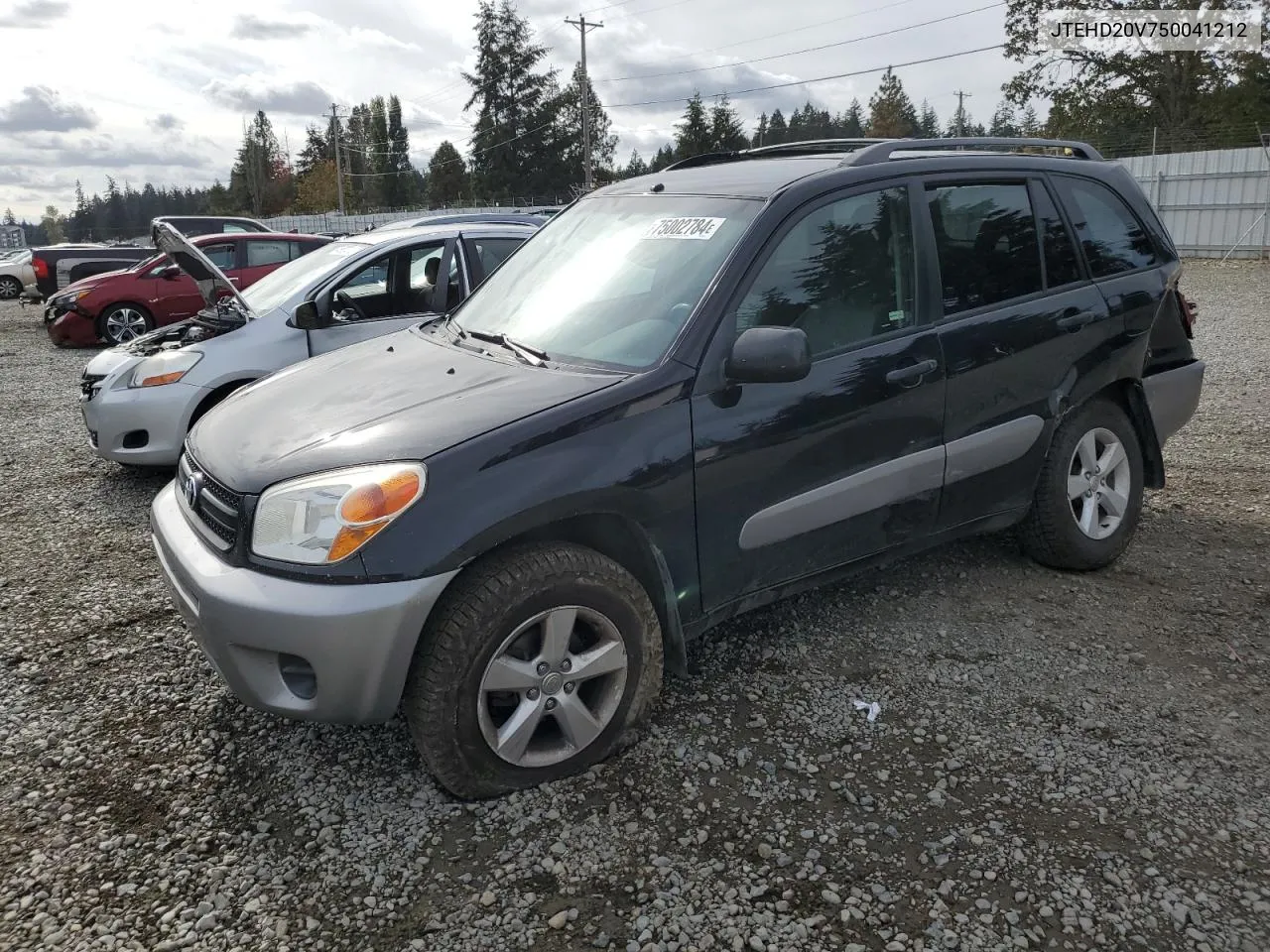 2005 Toyota Rav4 VIN: JTEHD20V750041212 Lot: 75002784