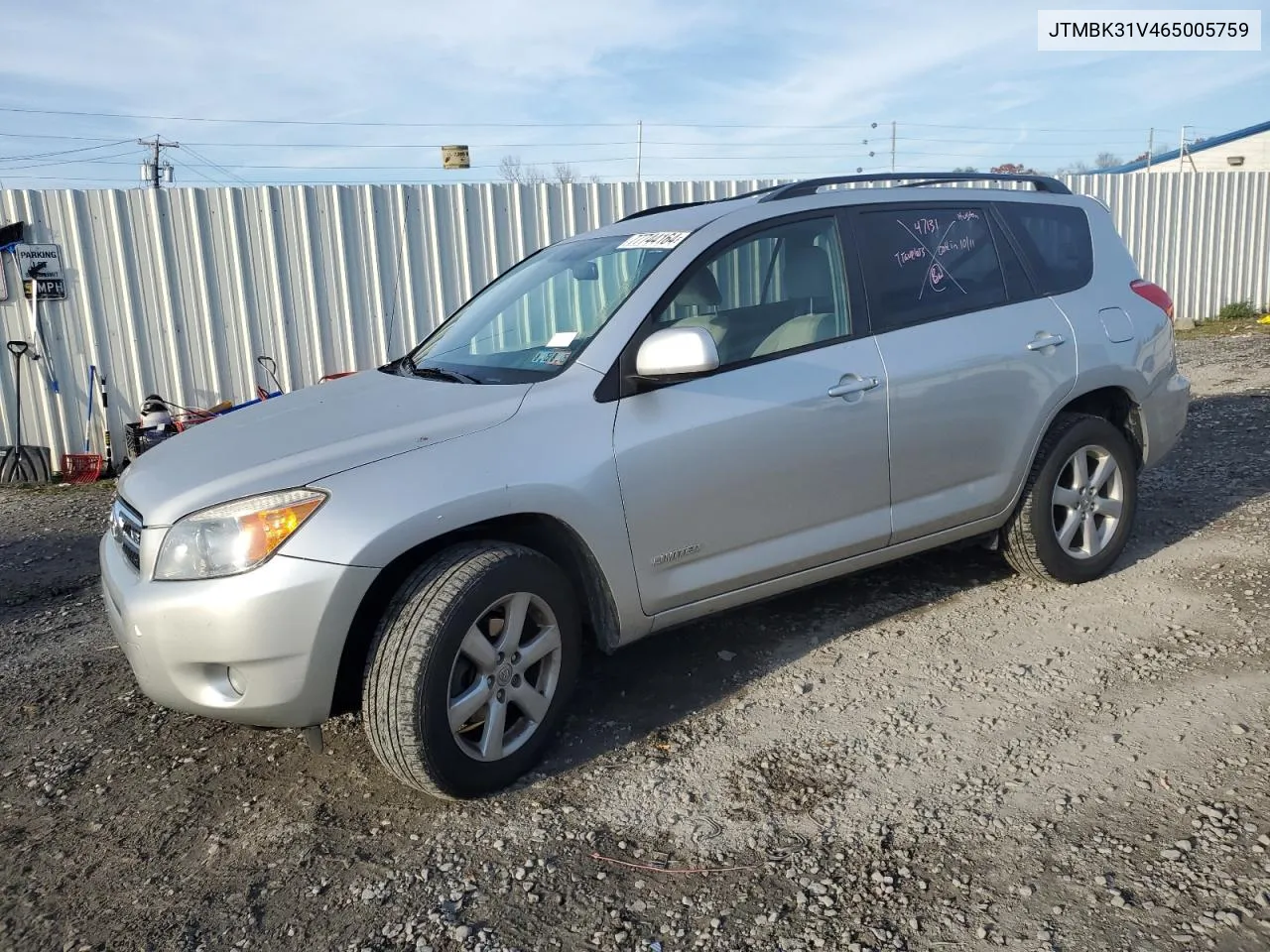 2006 Toyota Rav4 Limited VIN: JTMBK31V465005759 Lot: 77744164