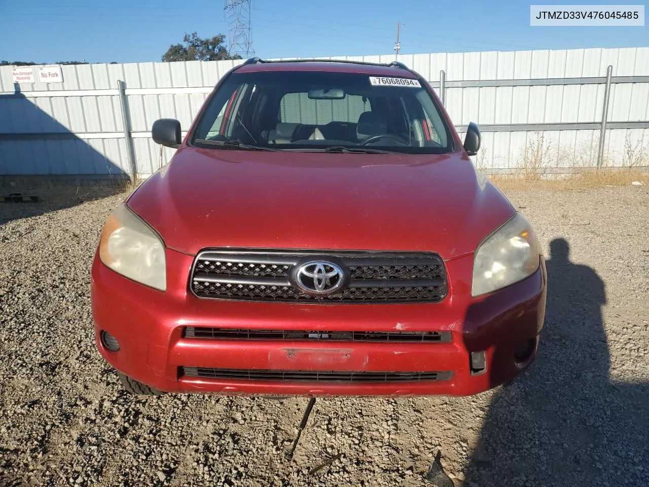 2007 Toyota Rav4 VIN: JTMZD33V476045485 Lot: 76068094