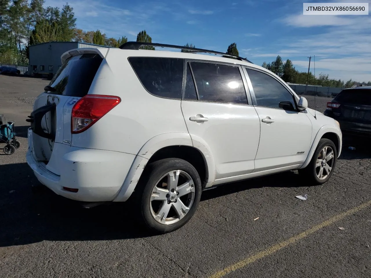 2008 Toyota Rav4 Sport VIN: JTMBD32VX86056690 Lot: 72648744