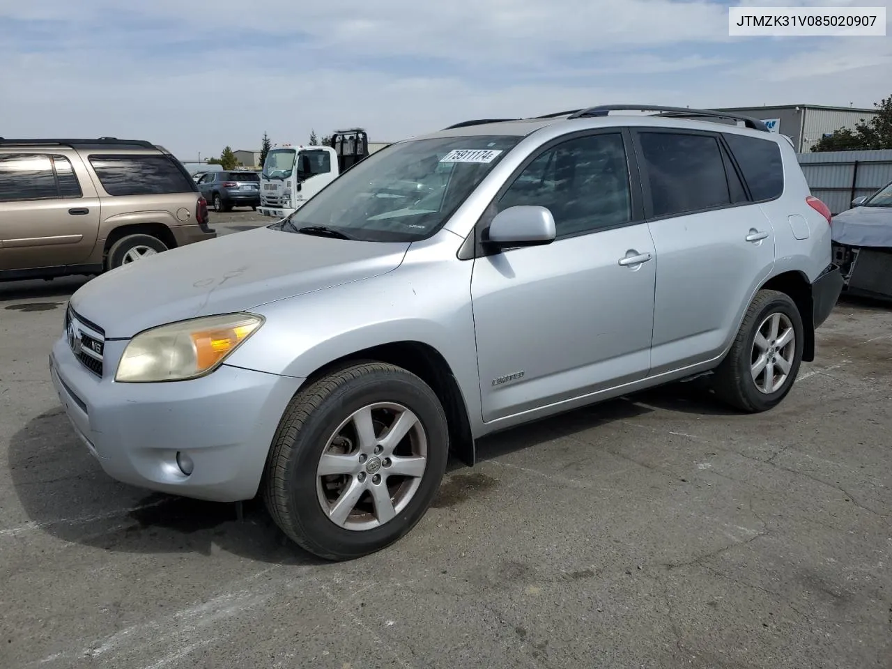 2008 Toyota Rav4 Limited VIN: JTMZK31V085020907 Lot: 75911174