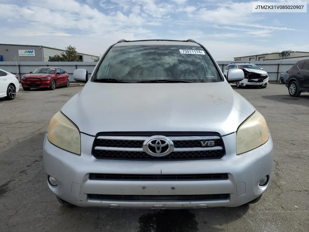 2008 Toyota Rav4 Limited VIN: JTMZK31V085020907 Lot: 75911174