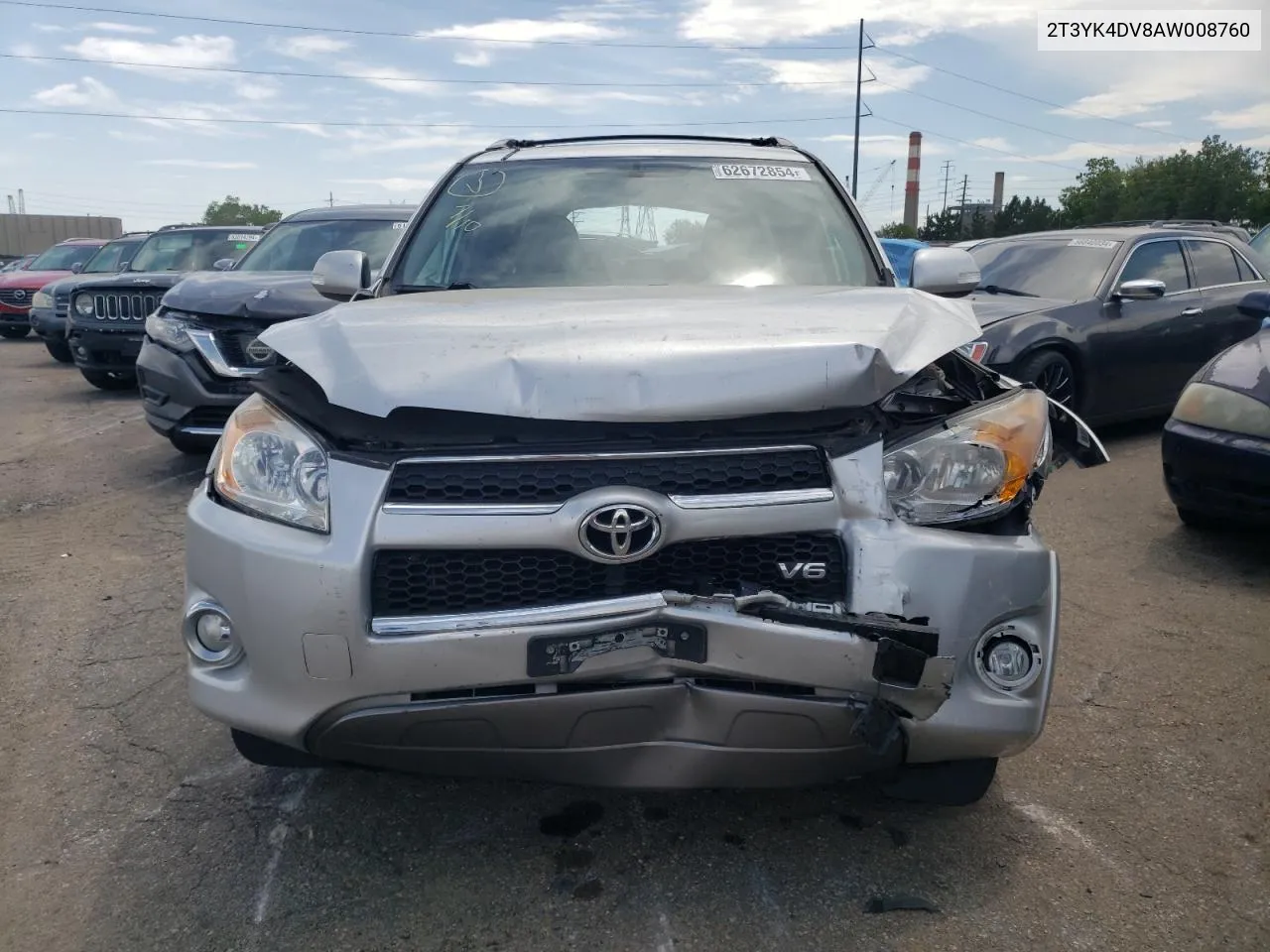 2010 Toyota Rav4 Limited VIN: 2T3YK4DV8AW008760 Lot: 62672854