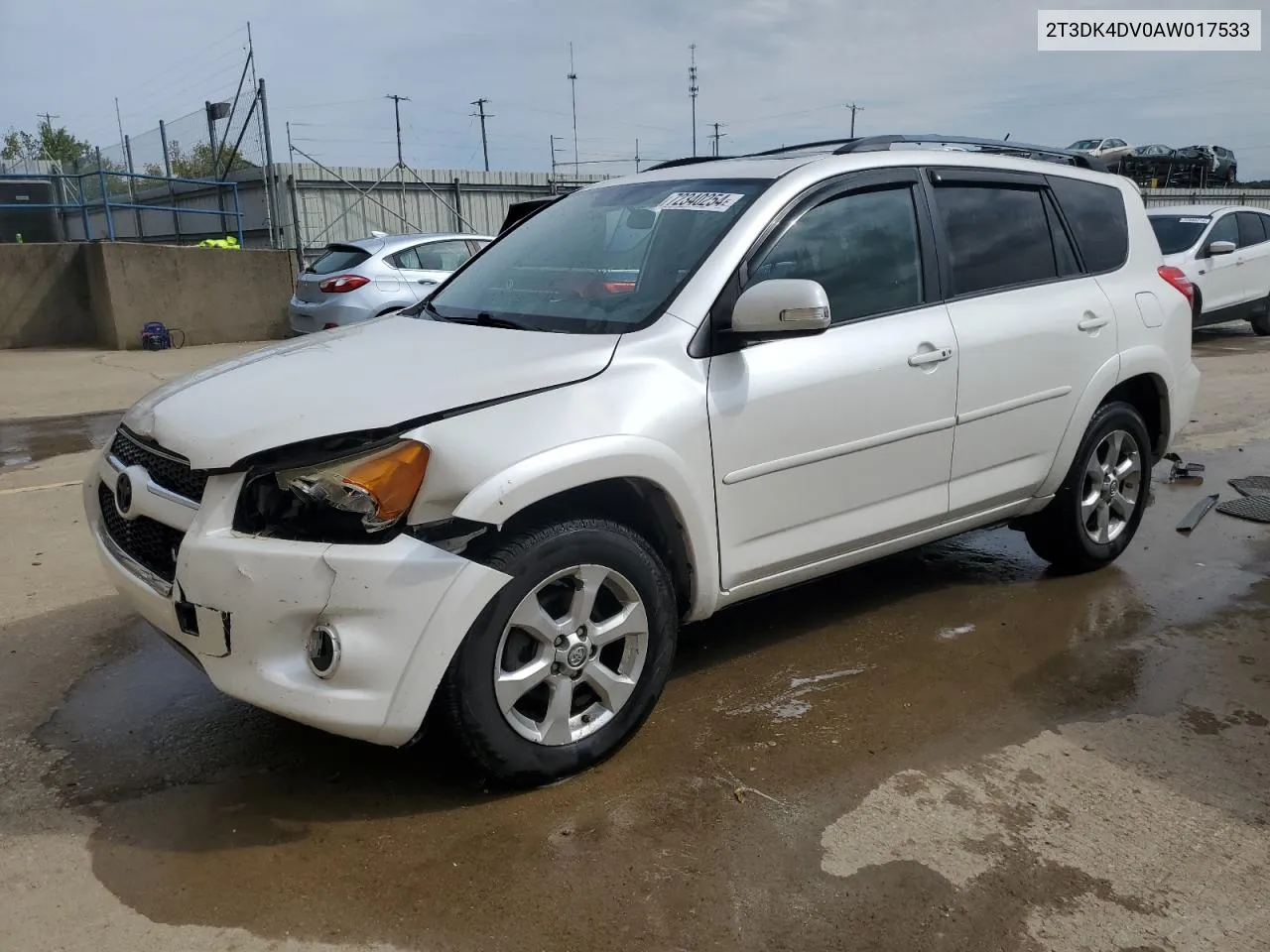 2010 Toyota Rav4 Limited VIN: 2T3DK4DV0AW017533 Lot: 72340254