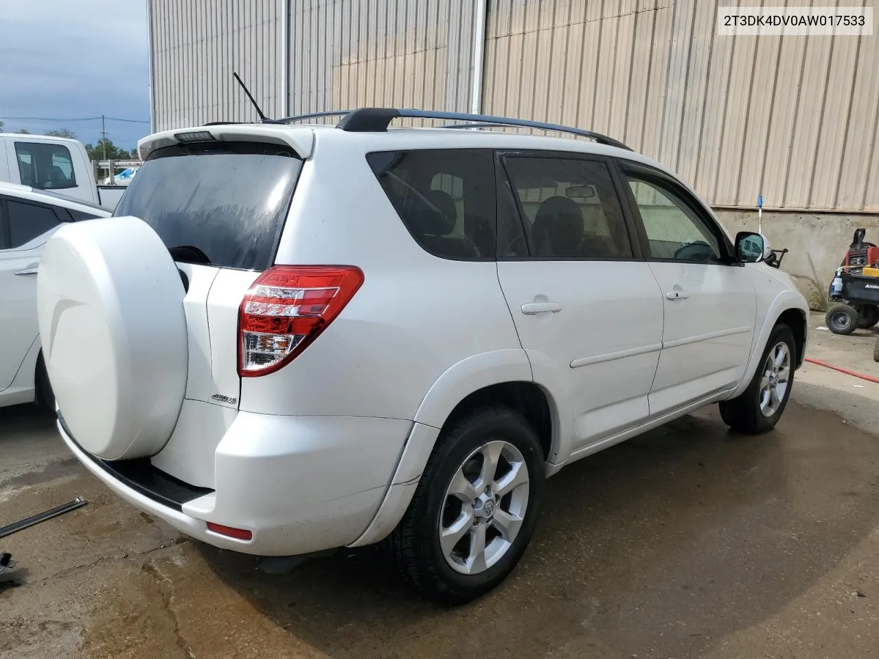 2010 Toyota Rav4 Limited VIN: 2T3DK4DV0AW017533 Lot: 72340254