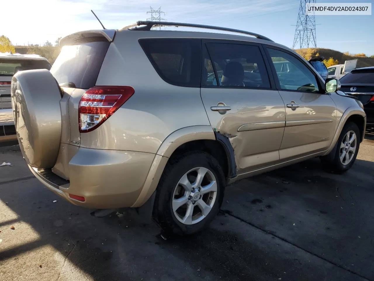 2010 Toyota Rav4 Limited VIN: JTMDF4DV2AD024307 Lot: 76959444