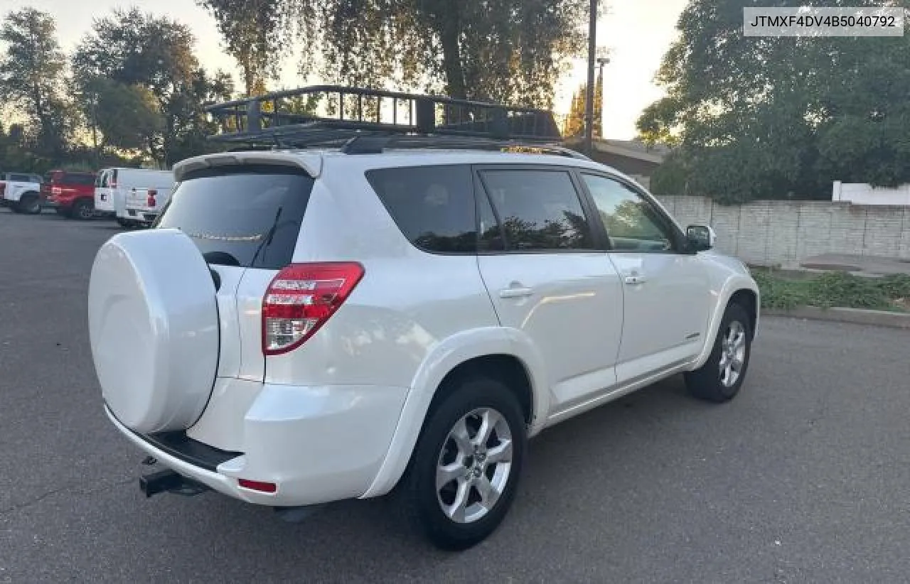 2011 Toyota Rav4 Limited VIN: JTMXF4DV4B5040792 Lot: 69539644