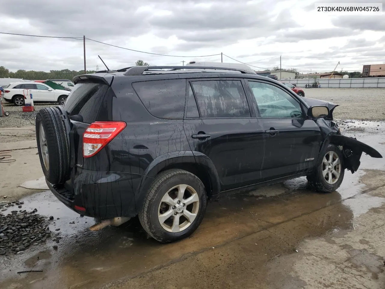 2011 Toyota Rav4 Limited VIN: 2T3DK4DV6BW045726 Lot: 72713214