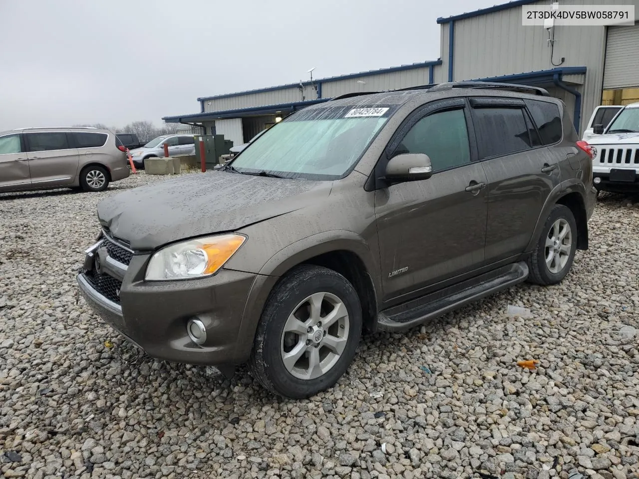 2011 Toyota Rav4 Limited VIN: 2T3DK4DV5BW058791 Lot: 80429784