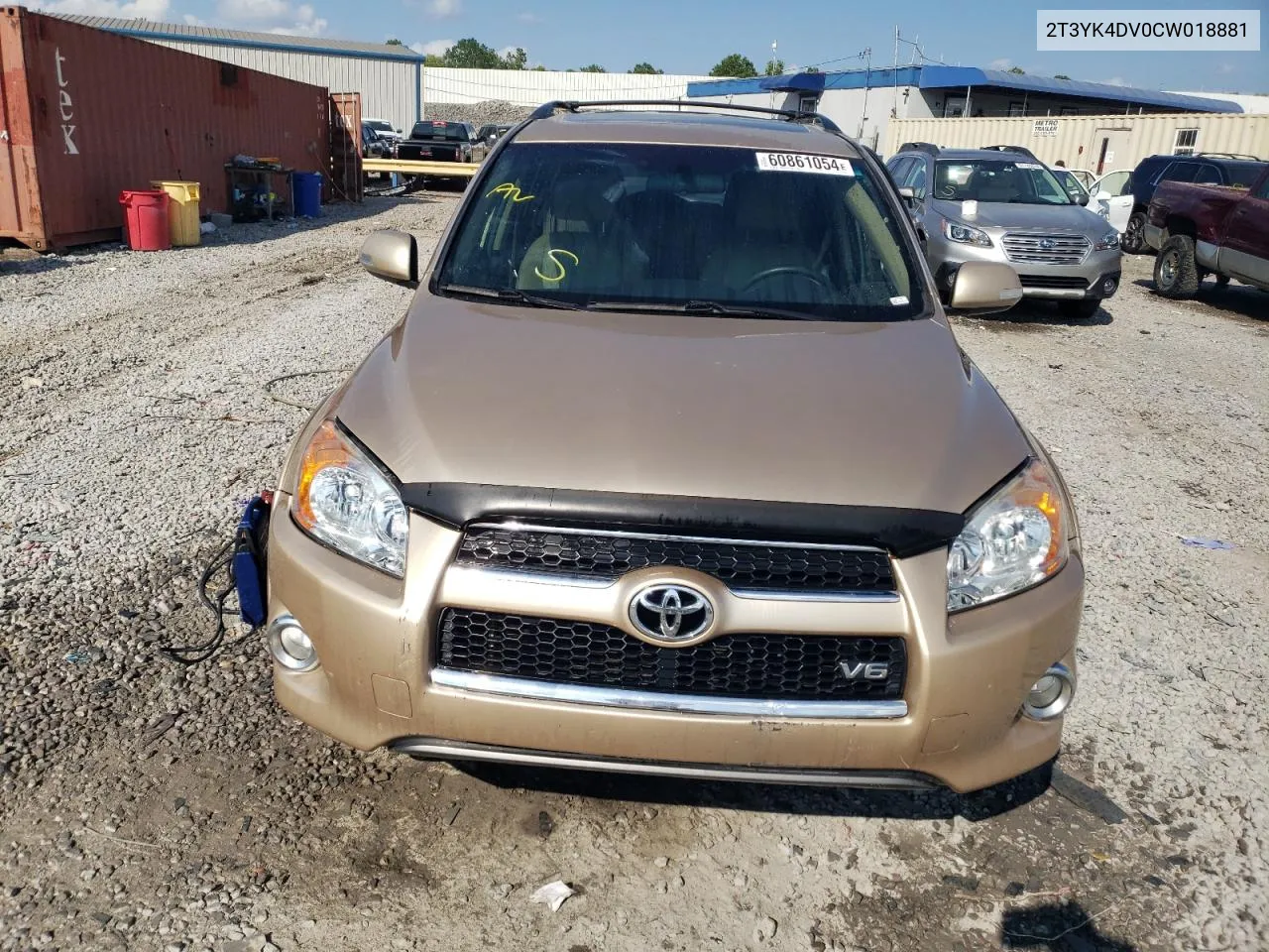 2012 Toyota Rav4 Limited VIN: 2T3YK4DV0CW018881 Lot: 60861054