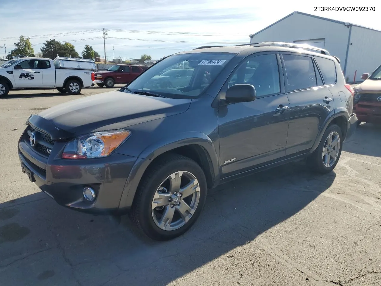 2012 Toyota Rav4 Sport VIN: 2T3RK4DV9CW092370 Lot: 72185474