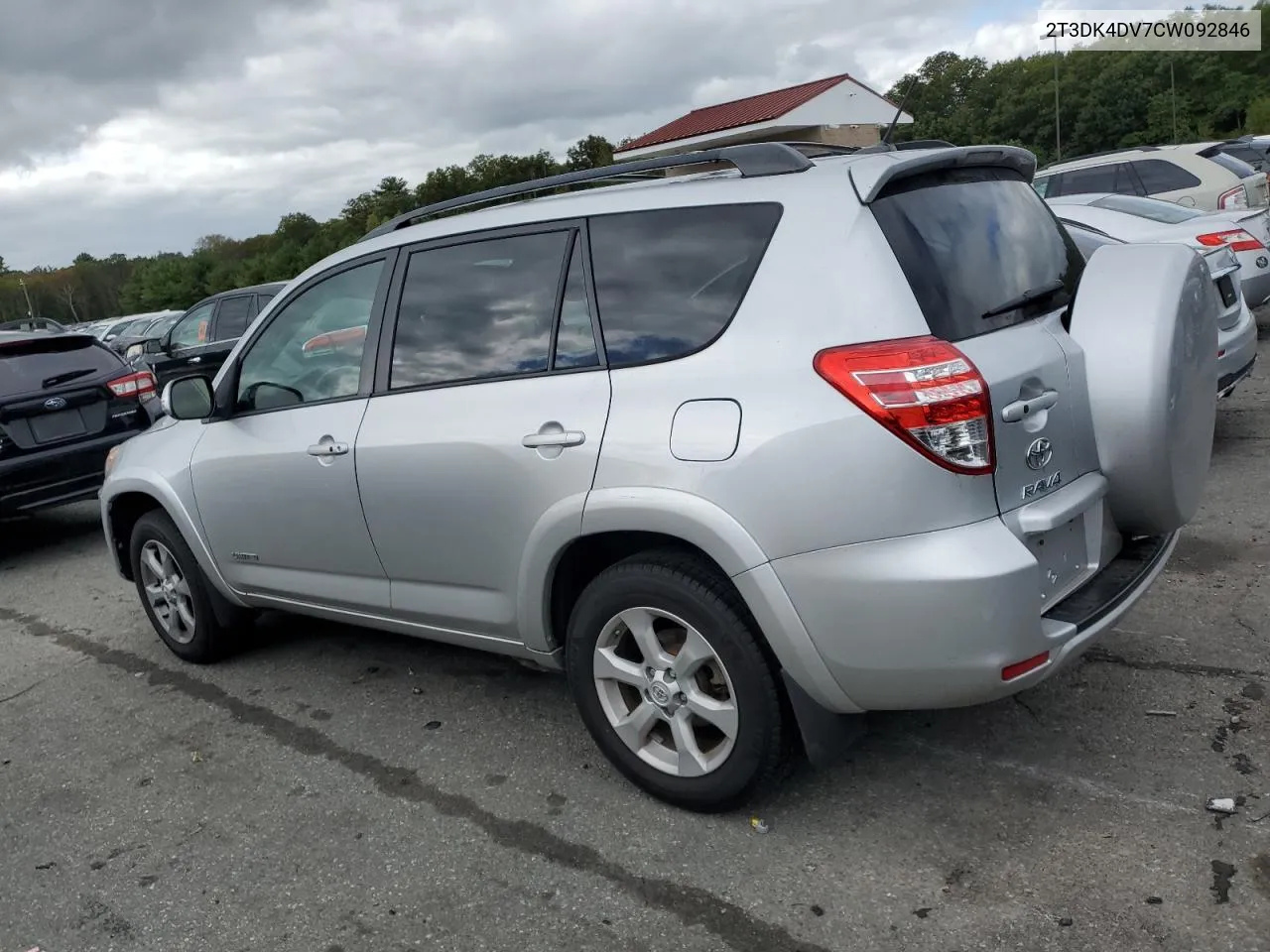 2012 Toyota Rav4 Limited VIN: 2T3DK4DV7CW092846 Lot: 72220154