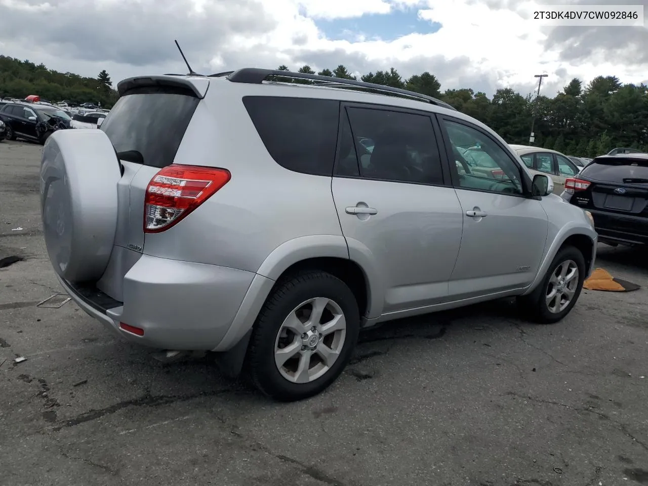 2012 Toyota Rav4 Limited VIN: 2T3DK4DV7CW092846 Lot: 72220154