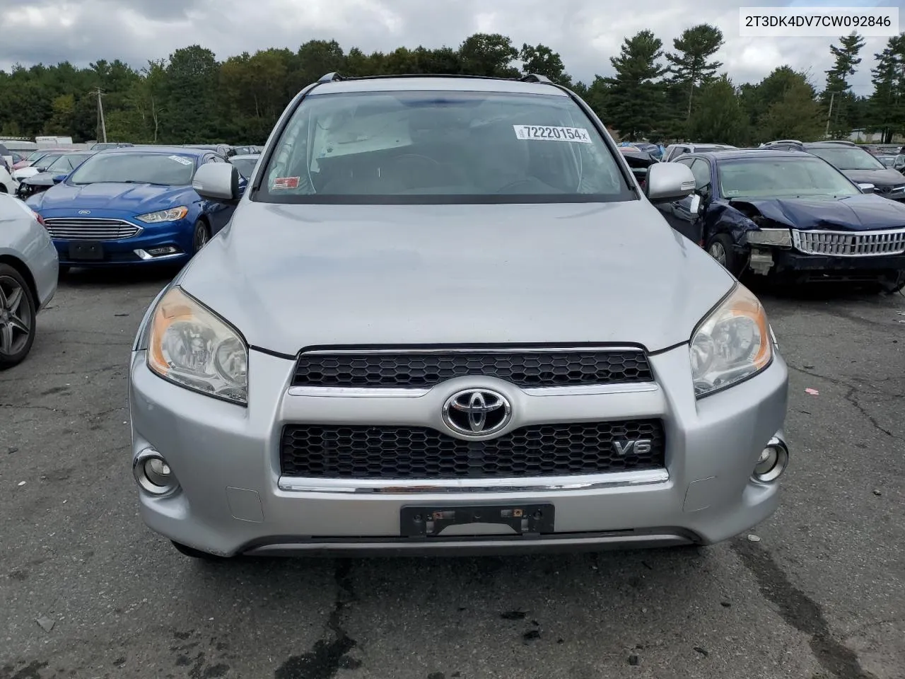 2012 Toyota Rav4 Limited VIN: 2T3DK4DV7CW092846 Lot: 72220154