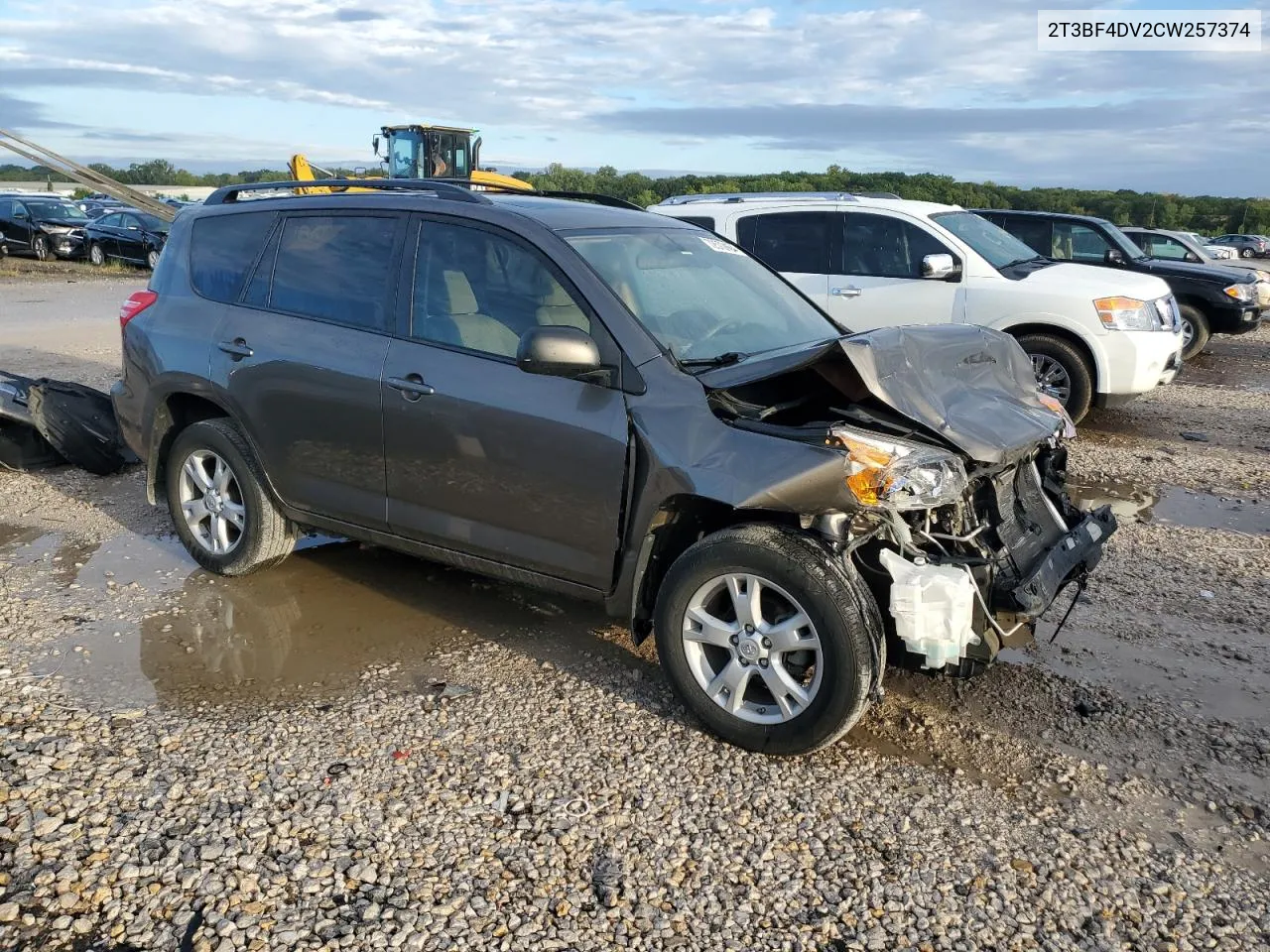 2012 Toyota Rav4 VIN: 2T3BF4DV2CW257374 Lot: 72572464