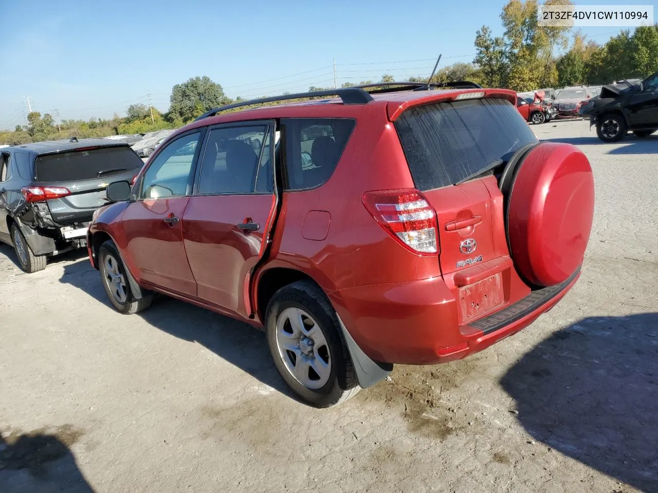 2012 Toyota Rav4 VIN: 2T3ZF4DV1CW110994 Lot: 76680804