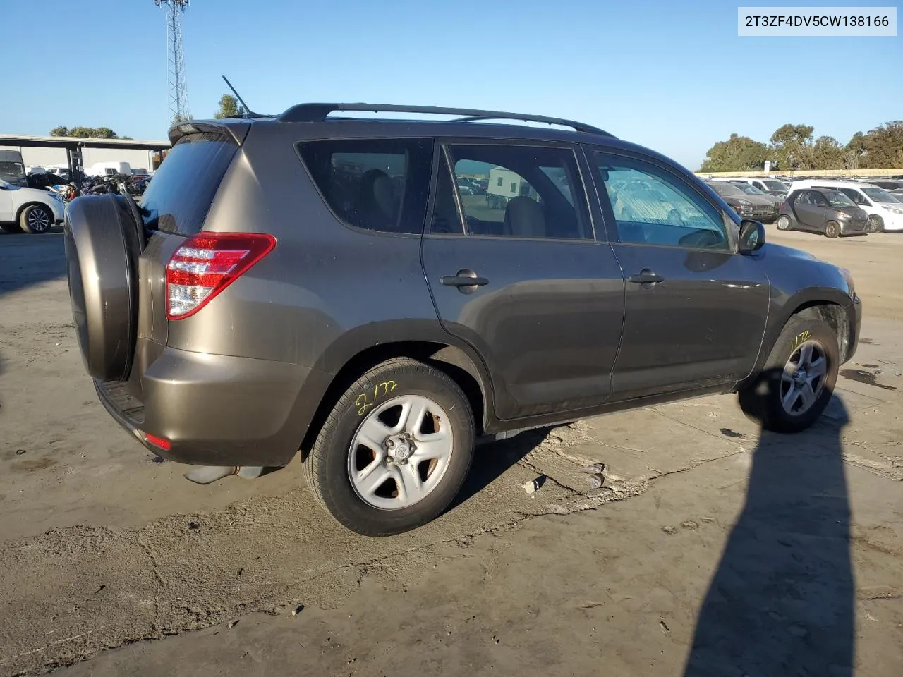 2012 Toyota Rav4 VIN: 2T3ZF4DV5CW138166 Lot: 77504854