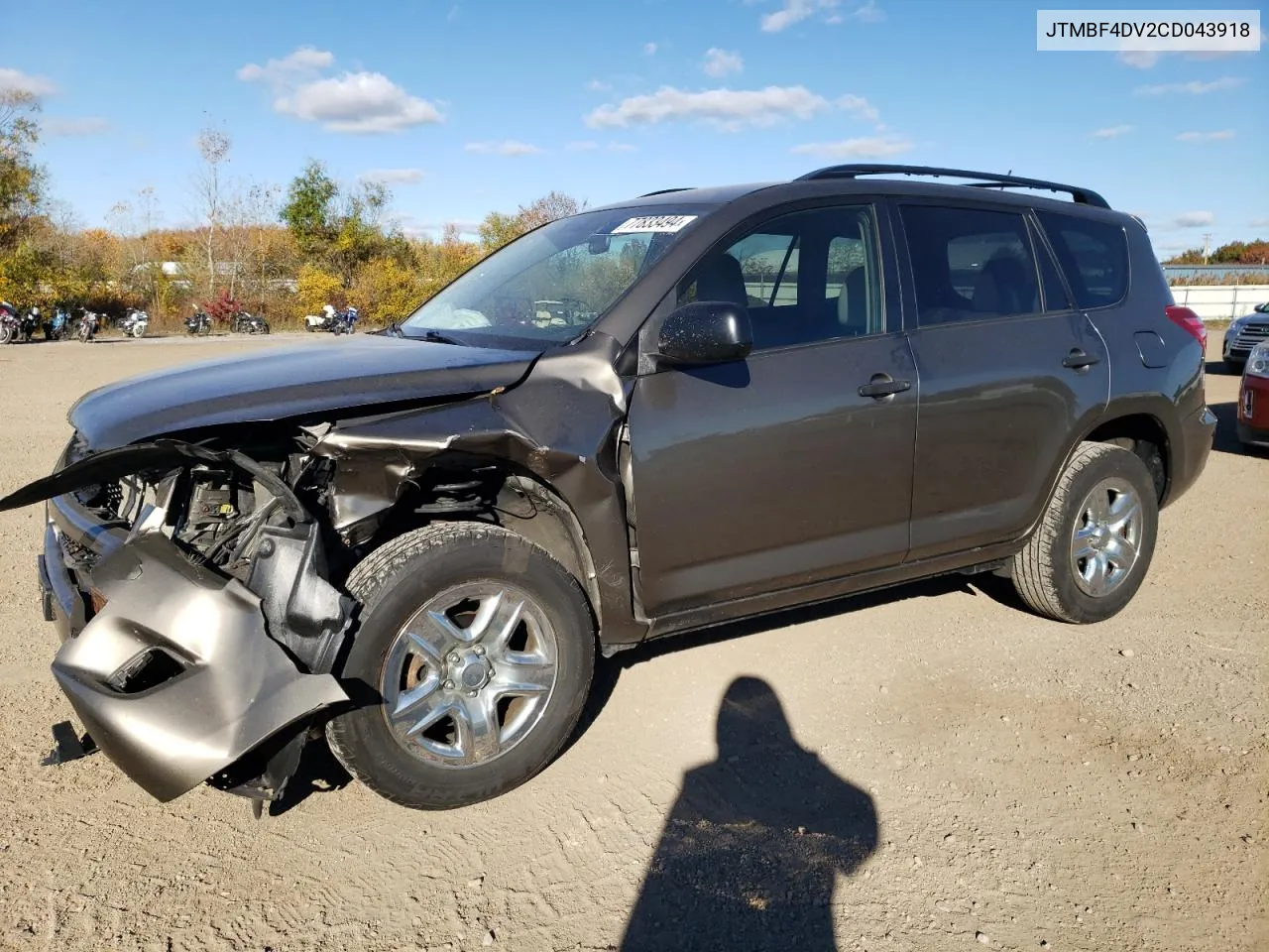 2012 Toyota Rav4 VIN: JTMBF4DV2CD043918 Lot: 77833494