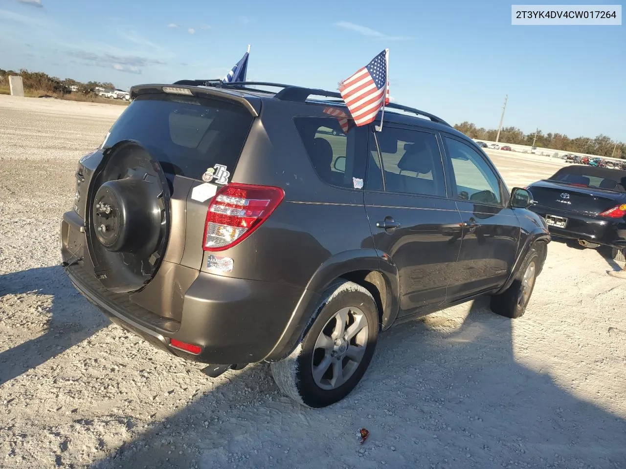 2012 Toyota Rav4 Limited VIN: 2T3YK4DV4CW017264 Lot: 77882184