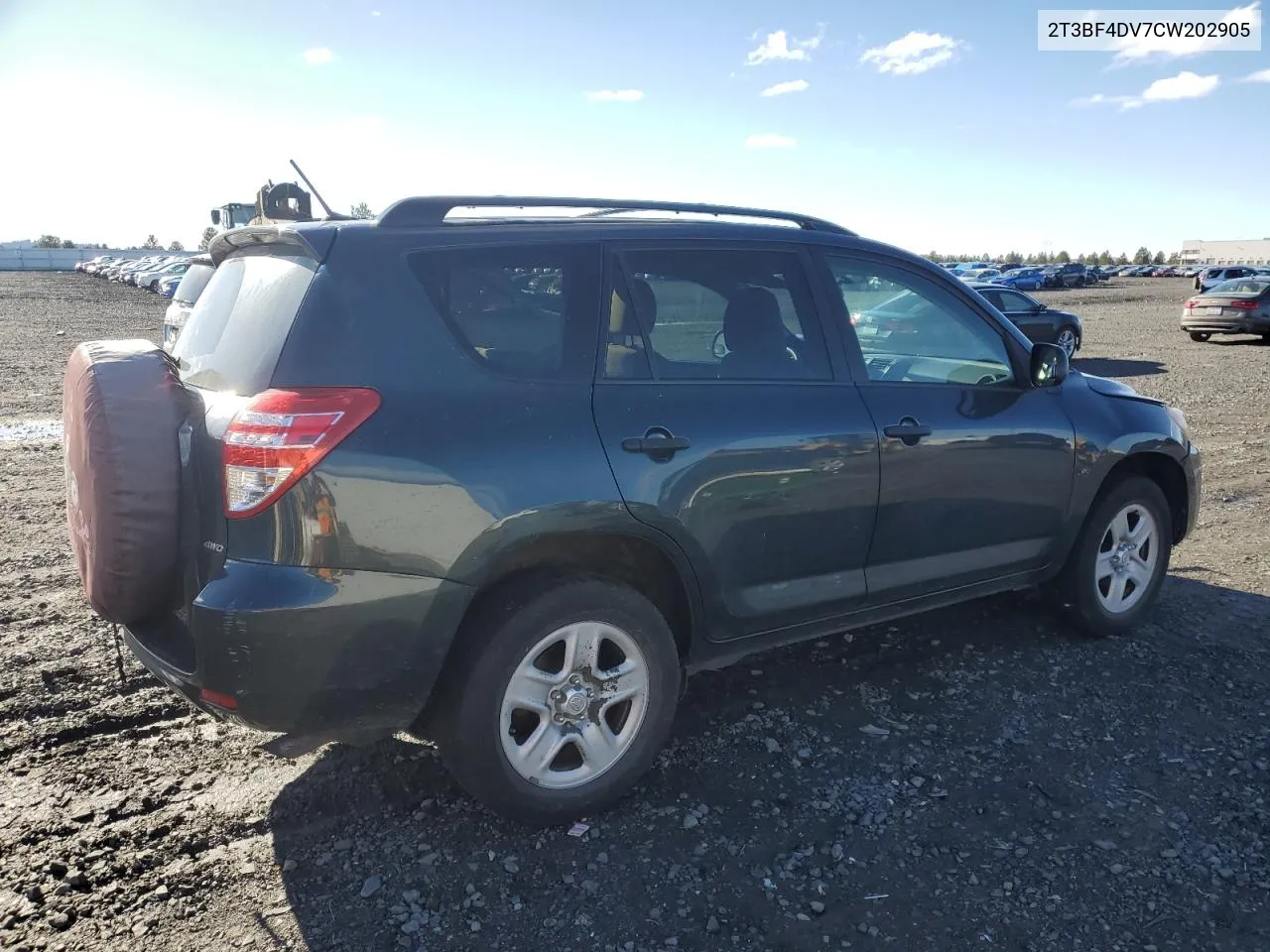 2012 Toyota Rav4 VIN: 2T3BF4DV7CW202905 Lot: 79264954