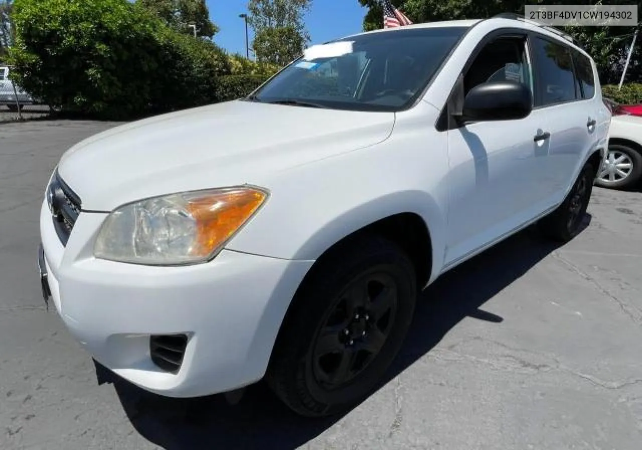 2012 Toyota Rav4 VIN: 2T3BF4DV1CW194302 Lot: 80143454