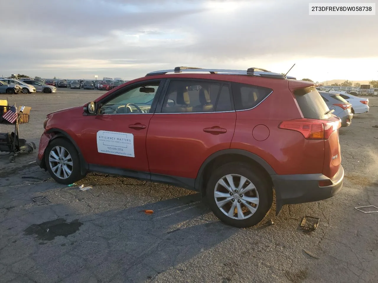 2013 Toyota Rav4 Limited VIN: 2T3DFREV8DW058738 Lot: 77037864