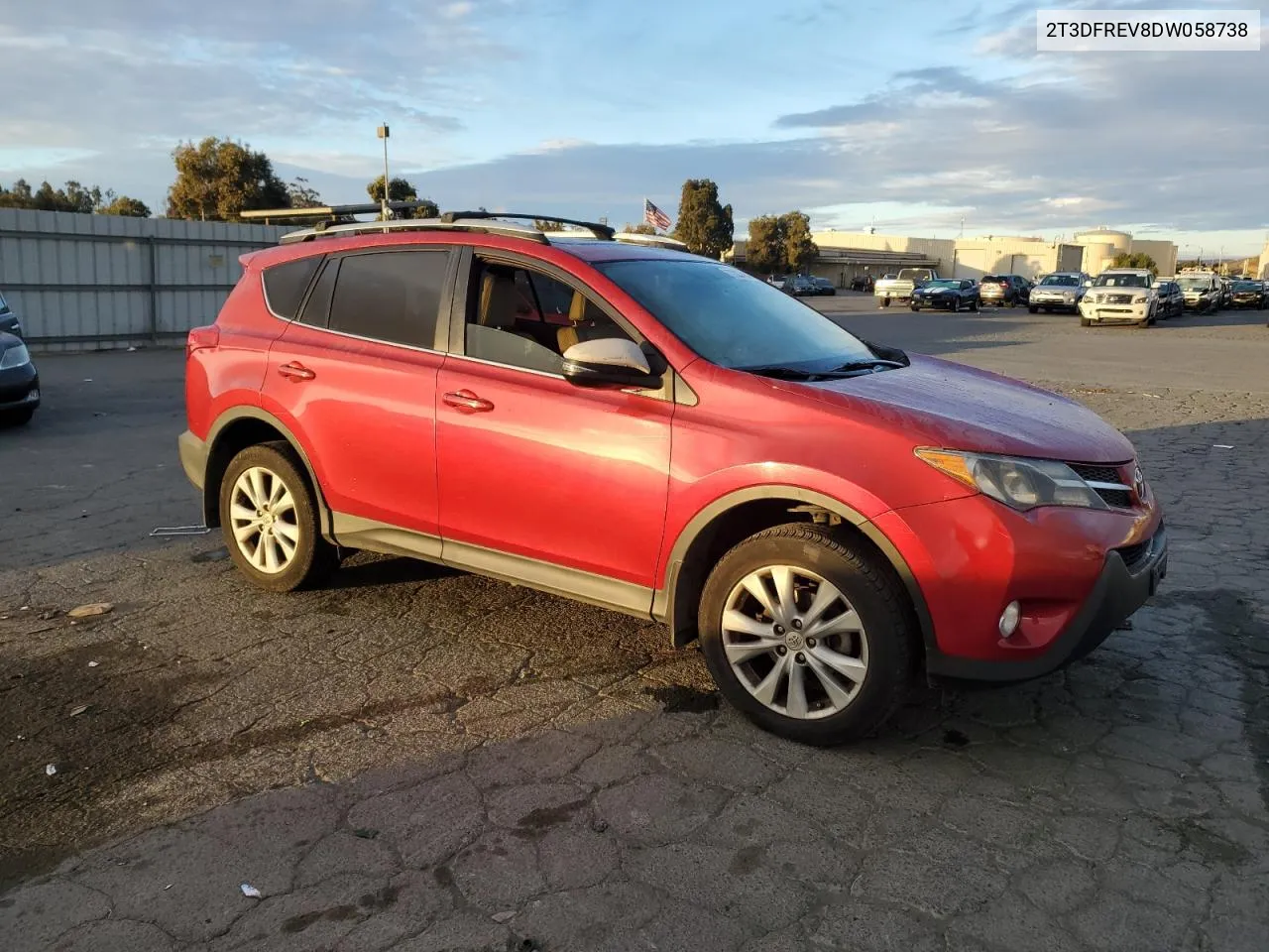 2013 Toyota Rav4 Limited VIN: 2T3DFREV8DW058738 Lot: 77037864