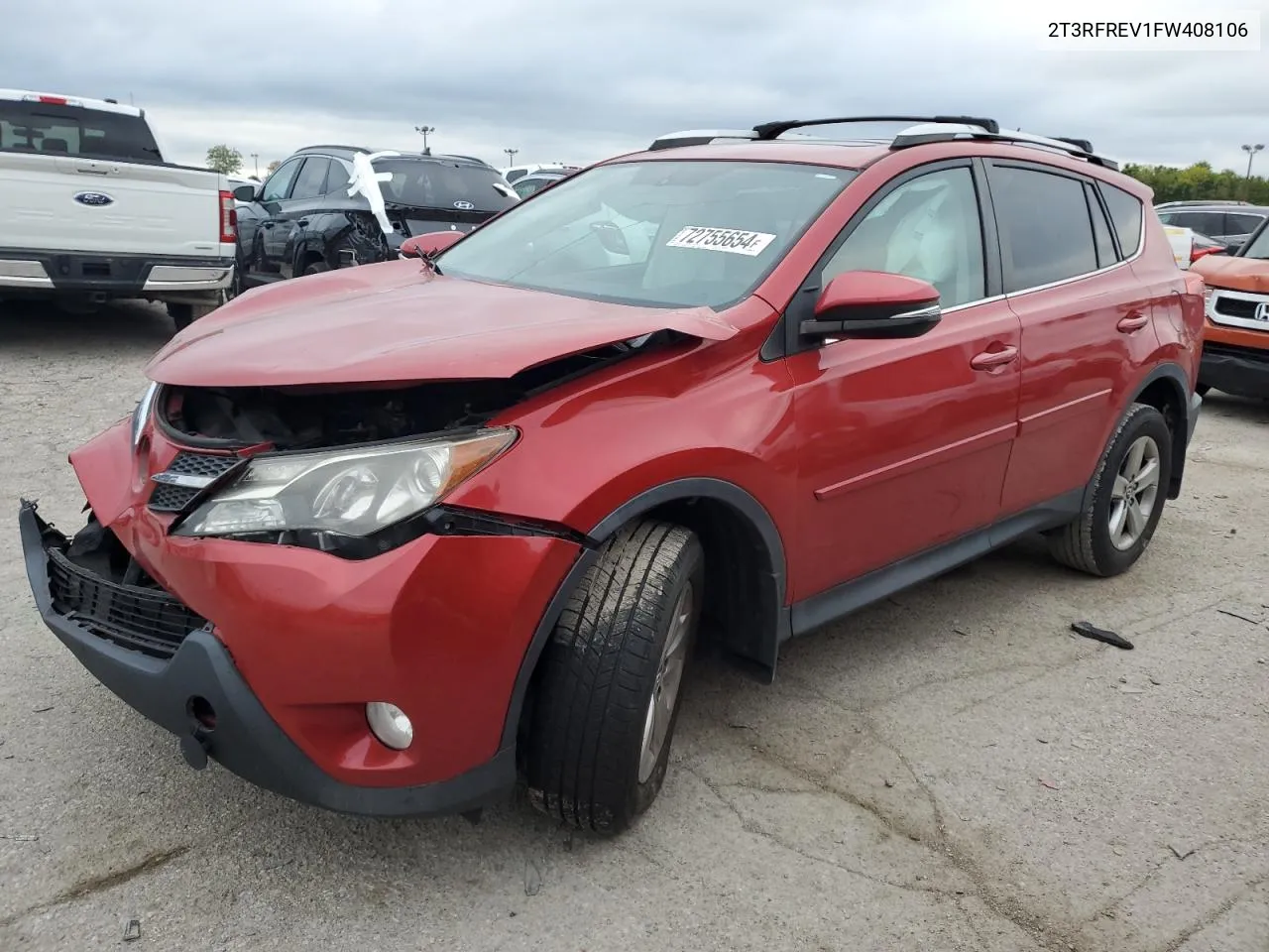 2015 Toyota Rav4 Xle VIN: 2T3RFREV1FW408106 Lot: 72755654