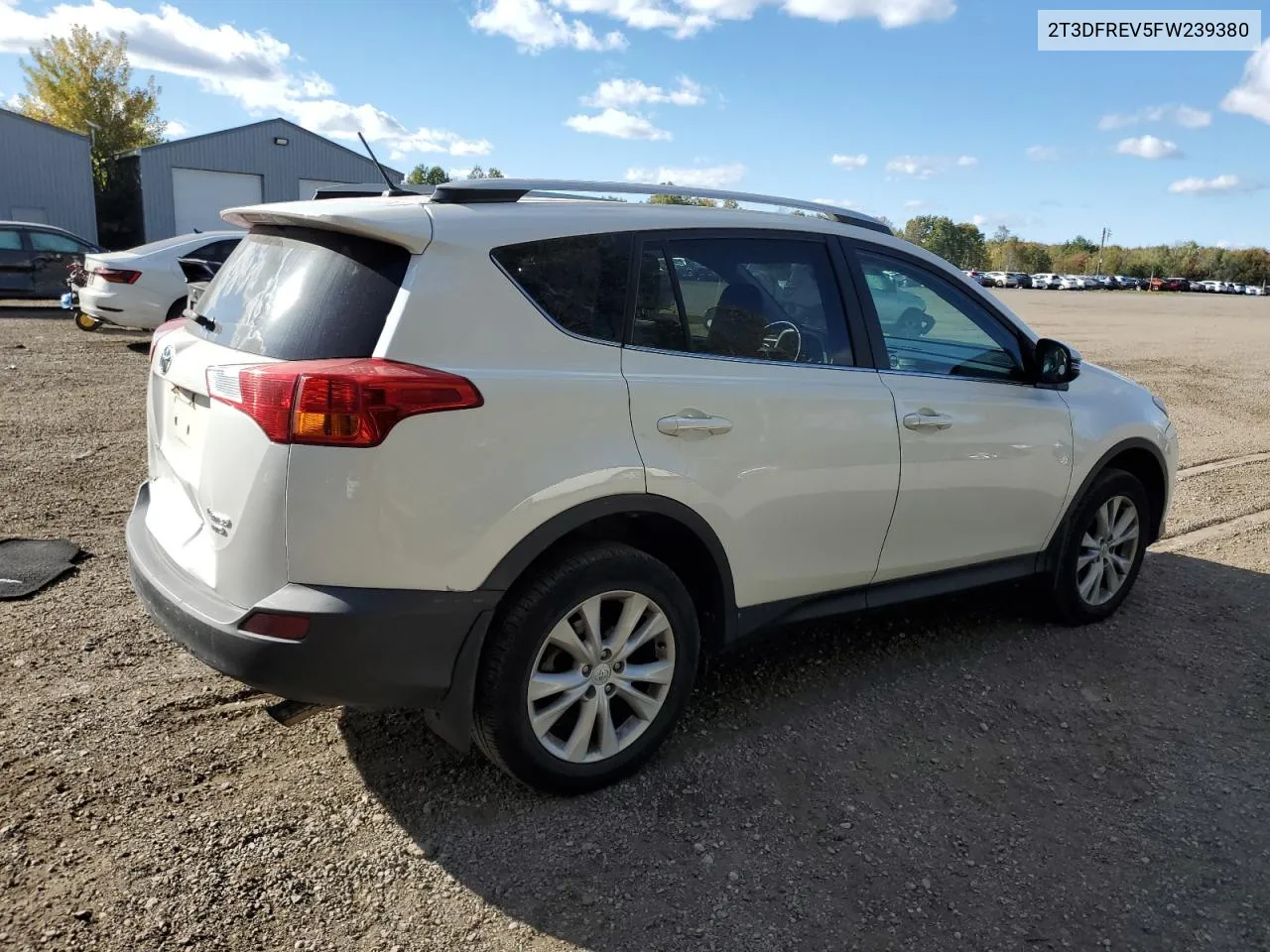 2015 Toyota Rav4 Limited VIN: 2T3DFREV5FW239380 Lot: 74247384