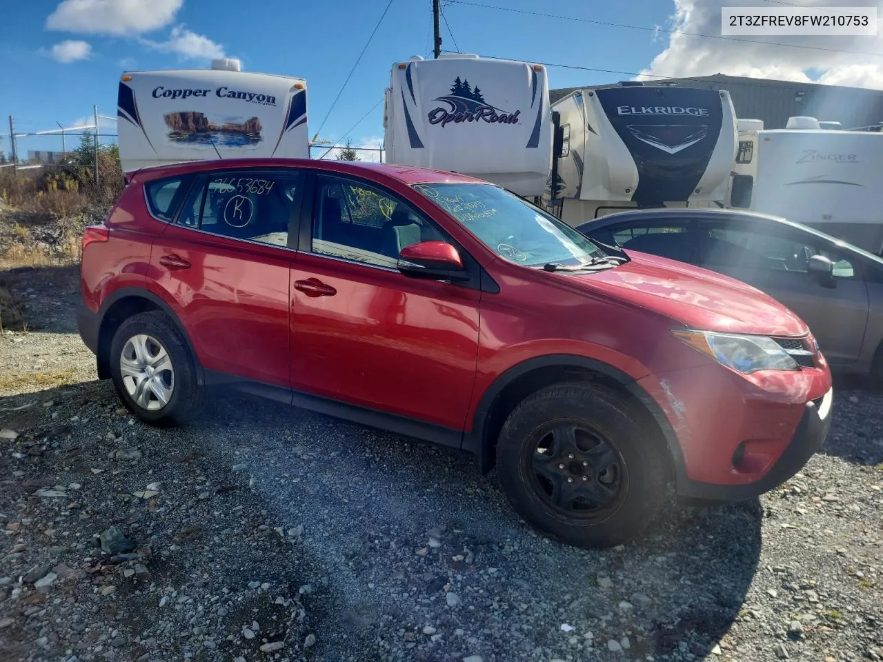 2T3ZFREV8FW210753 2015 Toyota Rav4 Le