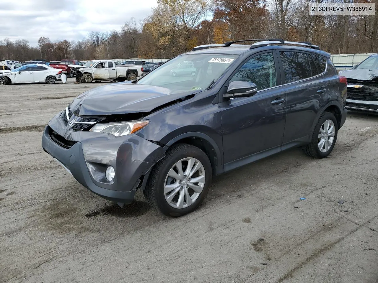 2015 Toyota Rav4 Limited VIN: 2T3DFREV5FW386914 Lot: 78878094