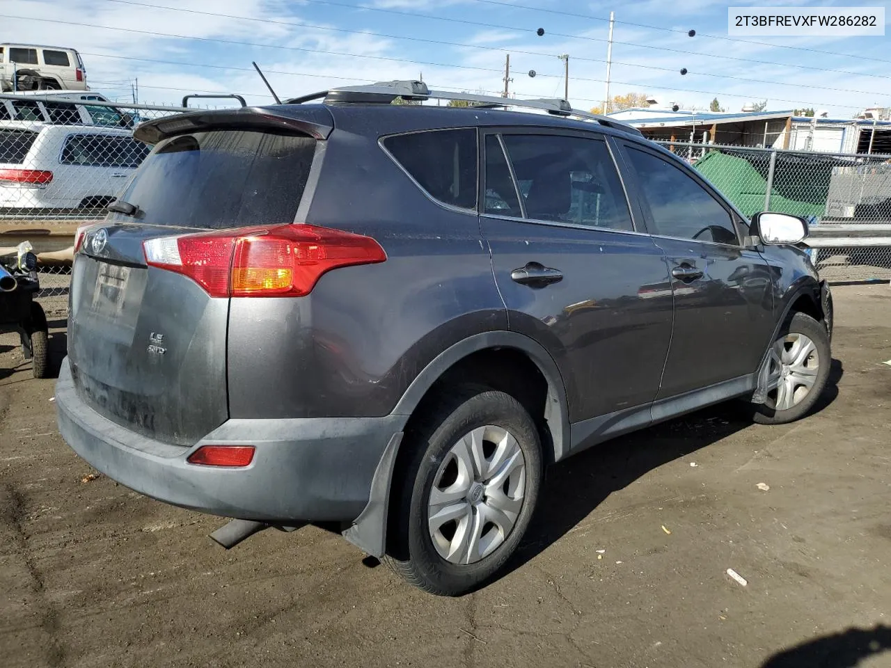 2015 Toyota Rav4 Le VIN: 2T3BFREVXFW286282 Lot: 78943734