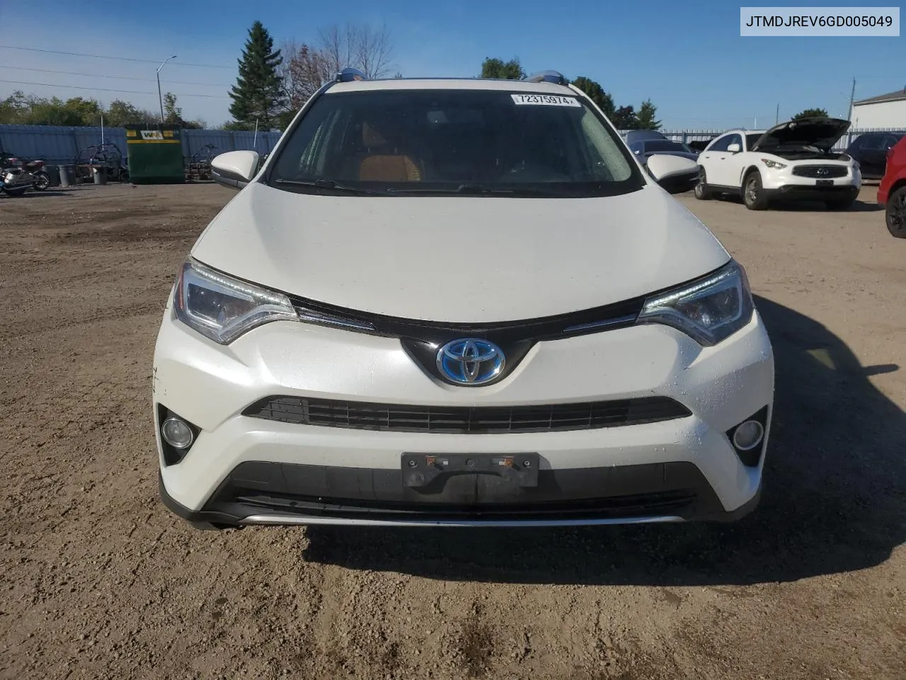 2016 Toyota Rav4 Hv Limited VIN: JTMDJREV6GD005049 Lot: 72375974