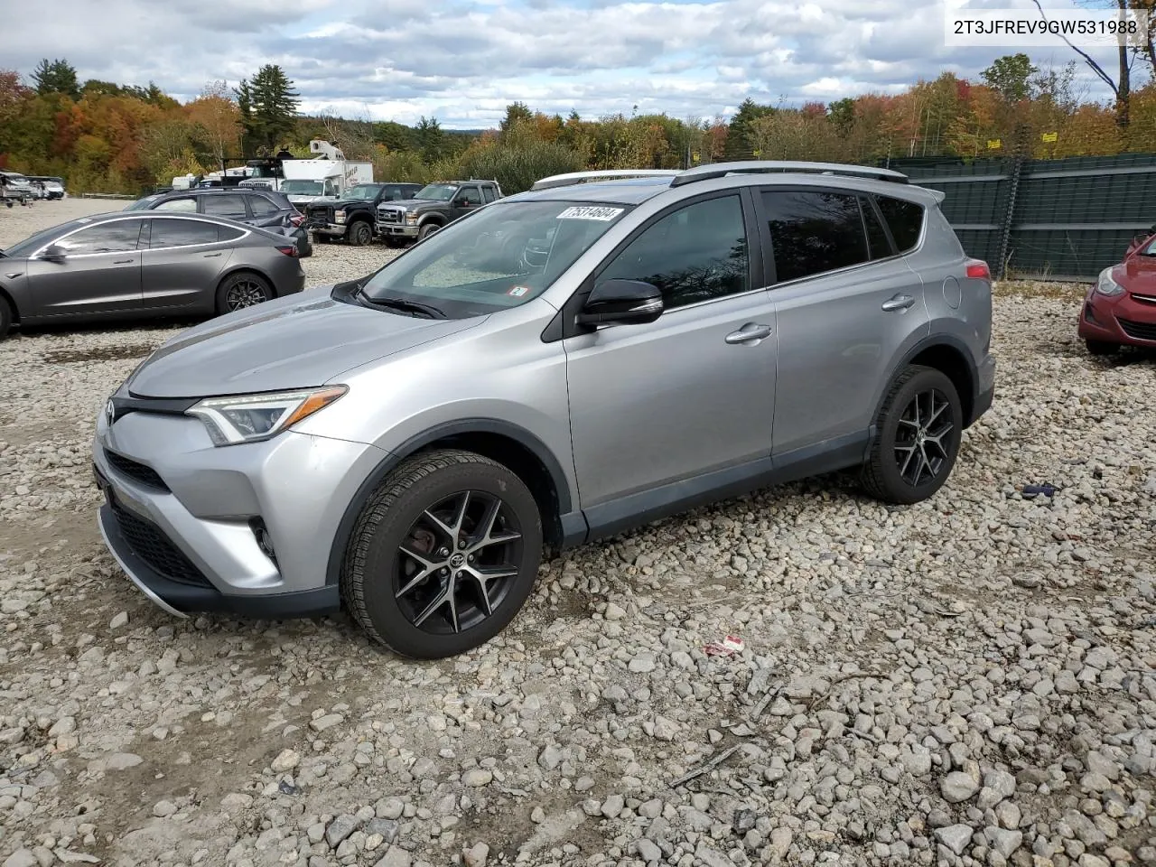 2016 Toyota Rav4 Se VIN: 2T3JFREV9GW531988 Lot: 75314604