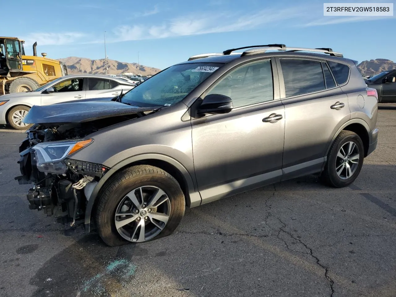 2016 Toyota Rav4 Xle VIN: 2T3RFREV2GW518583 Lot: 76604294