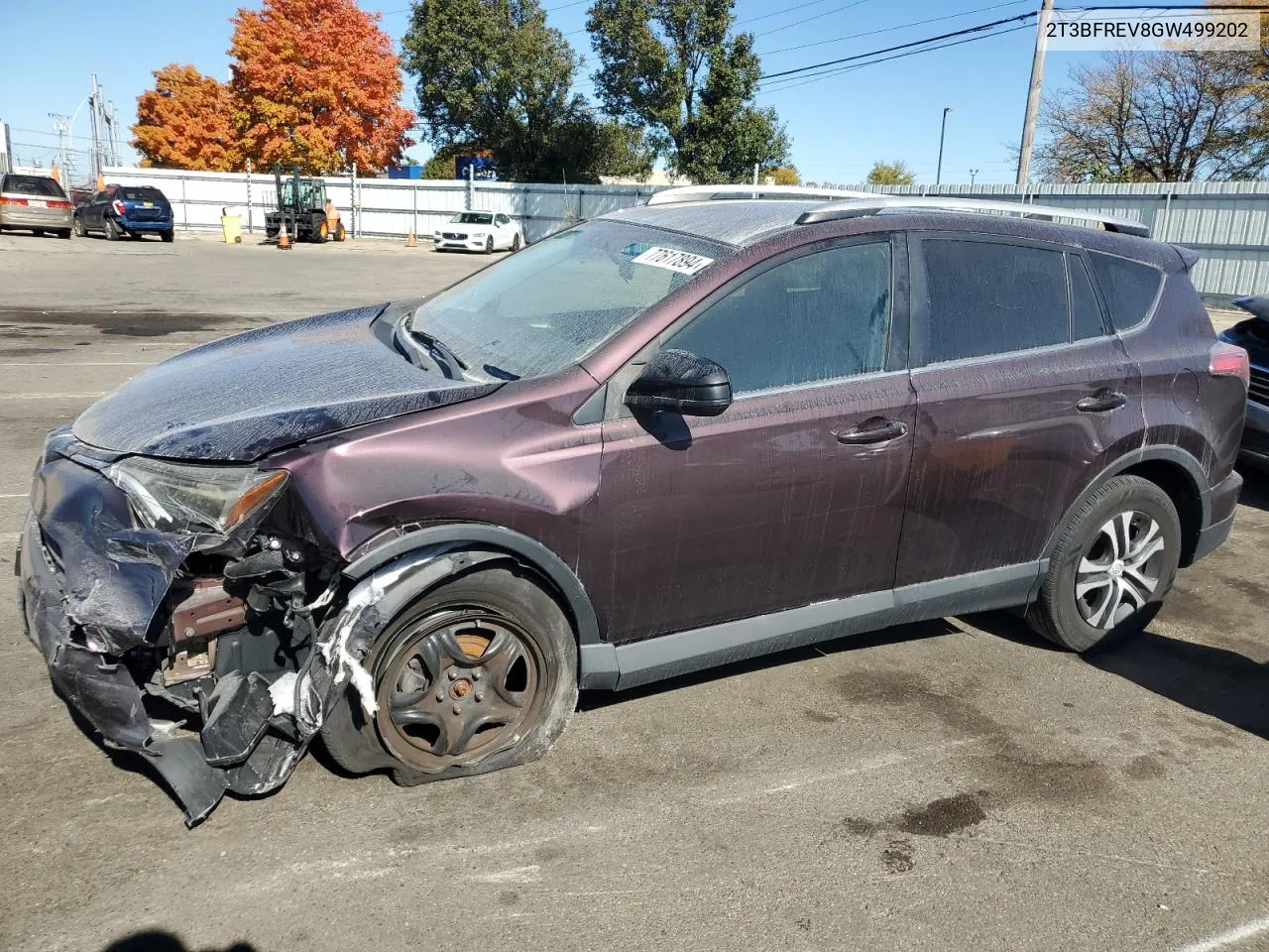 2016 Toyota Rav4 Le VIN: 2T3BFREV8GW499202 Lot: 77617894