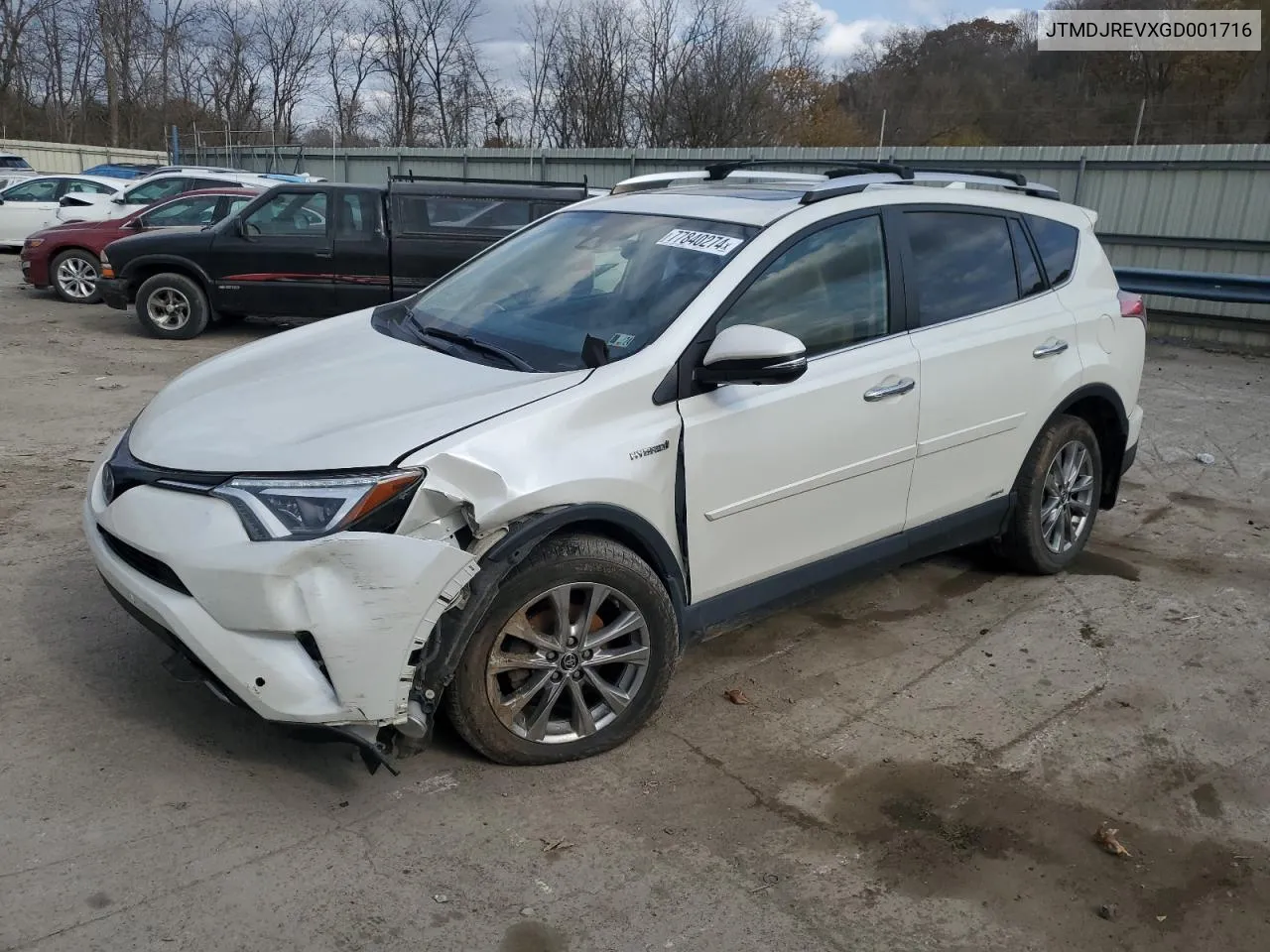 2016 Toyota Rav4 Hv Limited VIN: JTMDJREVXGD001716 Lot: 77840274