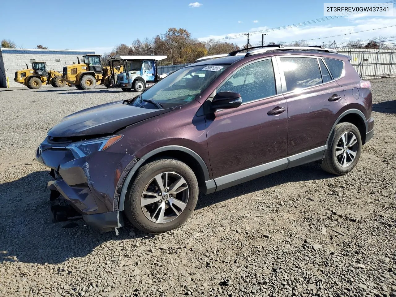 2016 Toyota Rav4 Xle VIN: 2T3RFREV0GW437341 Lot: 78551184